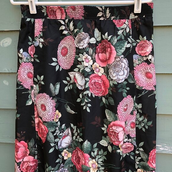 Vintage Midi Skirt Long Skirt Floral Flowers Edith Flagg Three Flaggs womens 6 - Picture 2 of 9